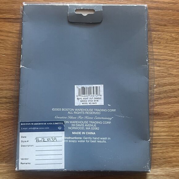 2003 Boston Warehouse dangle swizzle stick set of 6 Boys night out - Picture 3 of 5